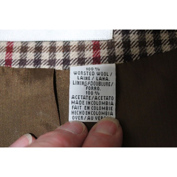 JH Collectibles Vtg Women's 16 Blazer Brown/Red Check Pattern Pockets 100% Wool - Picture 11 of 16
